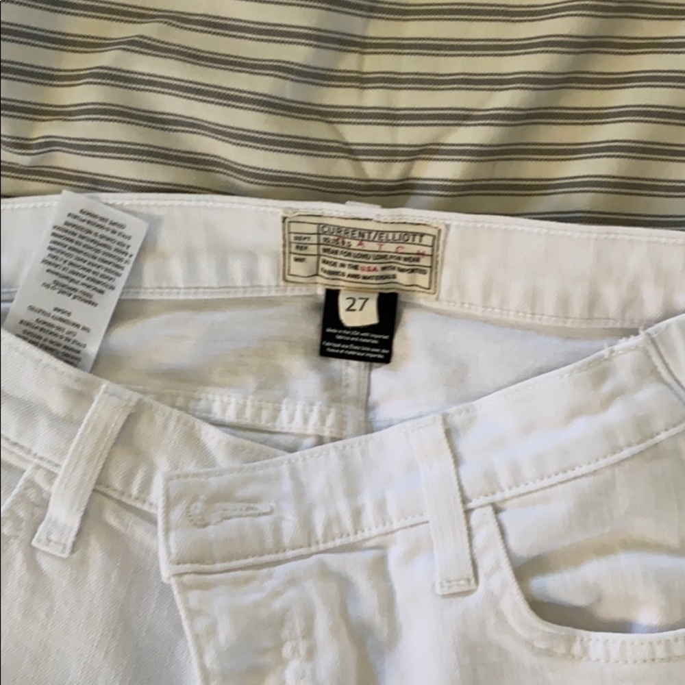 Hatch Current Elliott white maternity skinny jeans